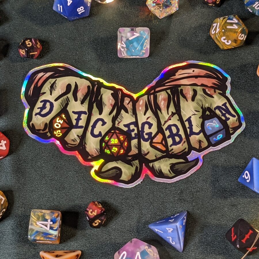 Dice Goblin — Holographic Vinyl Sticker