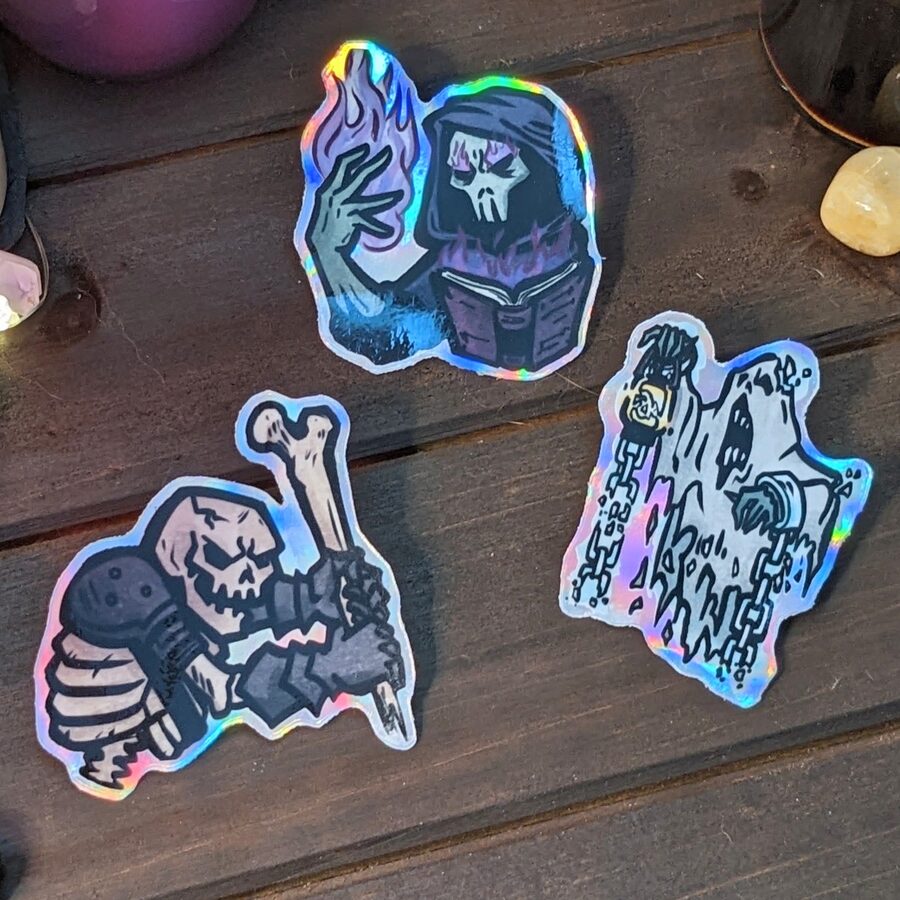 Mini Monster Sticker Pack (Skeleton, Lich & Ghost)